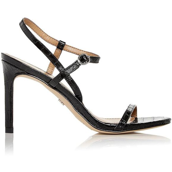 Sam Edelman Womens Doran Black Patent Slingback Heel Sandals  Shoes Used - Picture 2 of 6